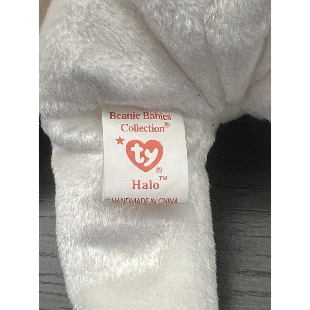 Ty Beanie Baby Halo The Angel‎ Bear Vintage 1998 Brown Nose Tag Free Shipping